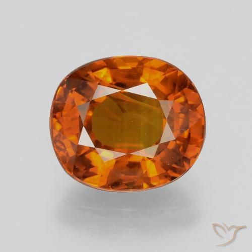 4.98ct 자연스러운 파이어 오렌지 사파이어, 타원형, VS-SI