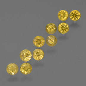 2.50캐럿 천연 딥 옐로우 사파이어 보석, 라운드 컷, VS