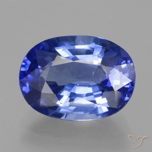 5.54ct 딥 바이올렛 블루 사파이어, 타원형, VVS-VS