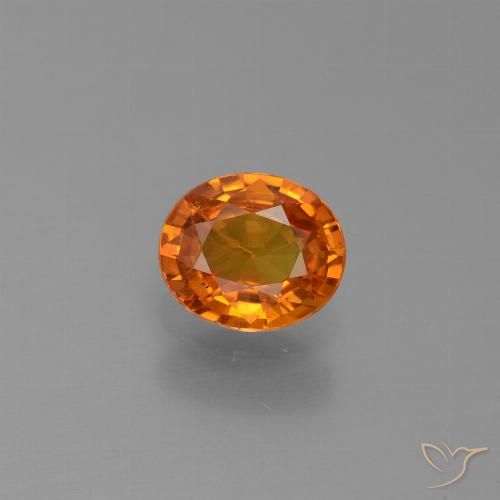 0.74ct 자연스러운 딥 오렌지 사파이어, 타원형, VS