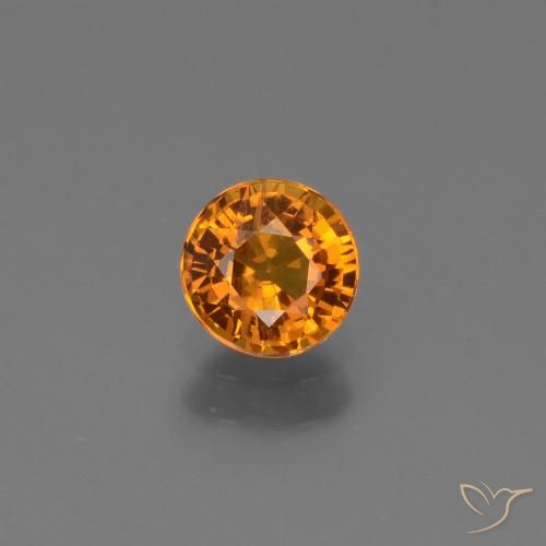 0.67ct 자연스러운 미디엄 다크 오렌지 사파이어, 둥근, VS-SI