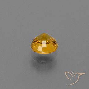 0.74캐럿 천연 딥 골든 오렌지 사파이어, 둥근, VVS-VS