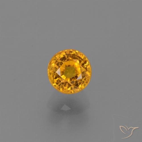 0.84ct 자연스러운 딥 오렌지-골드 사파이어, 둥근, VS
