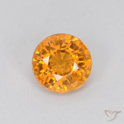 0.71ct 자연스러운 오렌지-골드 사파이어, 둥근, VS