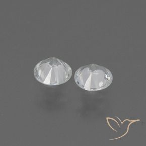 0.65캐럿 천연 하얀색 사파이어 보석, 둥근, VVS-VS