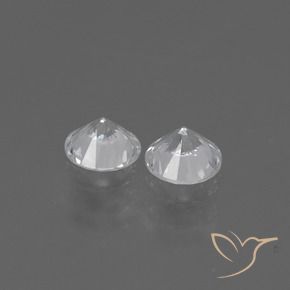0.77캐럿 천연 하얀색 사파이어 보석, 둥근, VVS-VS