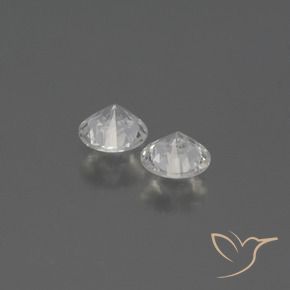 0.65캐럿 천연 클리어 화이트 사파이어 보석, 둥근, VVS-VS