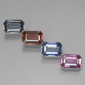 2.62캐럿 천연 다색 사파이어 보석, 에메랄드 컷, VVS-VS