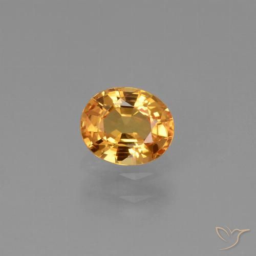 0.79ct 자연스러운 오렌지-골드 사파이어, 타원형, VS