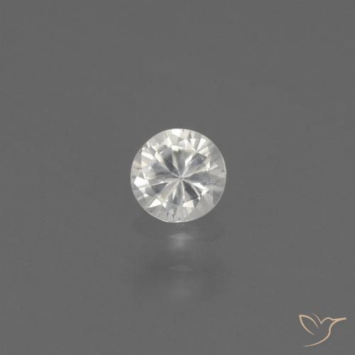 0.37ct 자연스러운 하얀색 사파이어, 둥근, VS