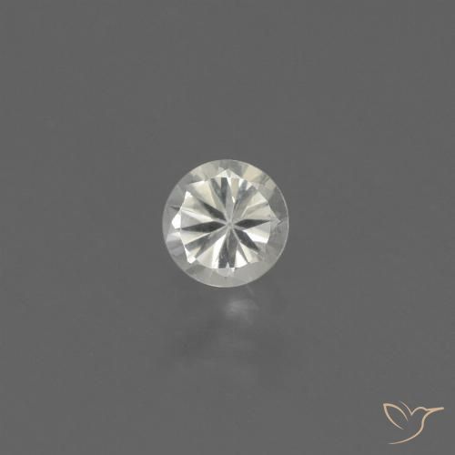 0.40ct 자연스러운 따뜻한 화이트 사파이어, 둥근, VVS-VS