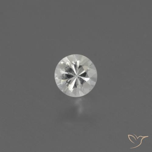 0.35ct 자연스러운 하얀색 사파이어, 둥근, VS