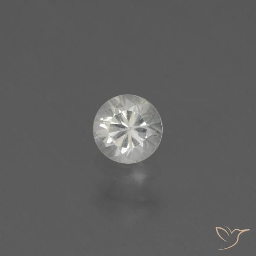 0.45ct 자연스러운 하얀색 사파이어, 둥근, VS