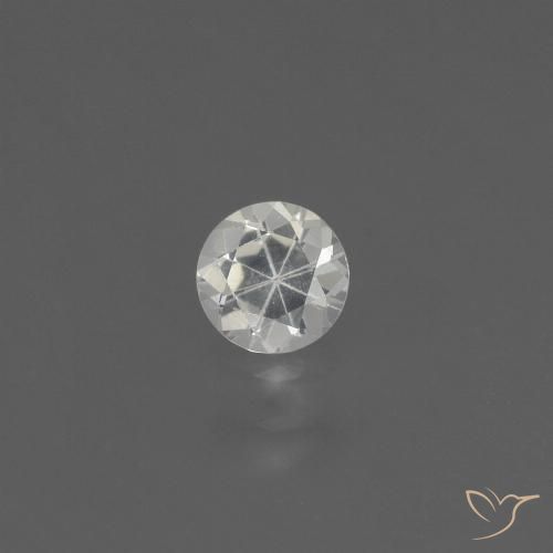 0.39ct 자연스러운 하얀색 사파이어, 둥근, VS