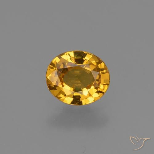 0.61ct 자연스러운 딥 골든 오렌지 사파이어, 타원형, VS