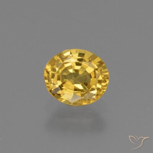 0.73ct 자연스러운 골든 사파이어, 타원형, VS