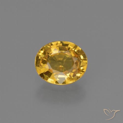 0.64ct 자연스러운 딥 골든 오렌지 사파이어, 타원형, VS