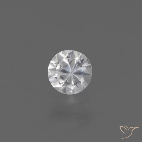 0.42ct 자연스러운 하얀색 사파이어, 둥근, VS