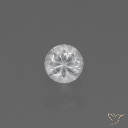 0.40ct 자연스러운 하얀색 사파이어, 둥근, VS