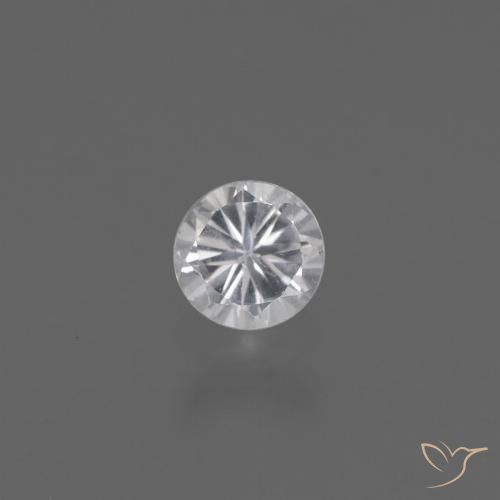 0.41ct 자연스러운 하얀색 사파이어, 둥근, VS