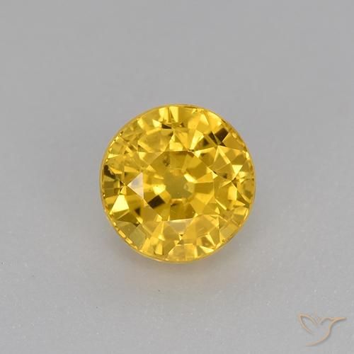 0.73ct 자연스러운 골든 사파이어, 둥근, VS