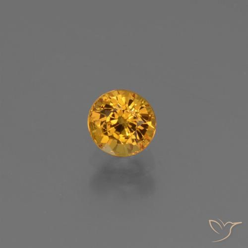 0.70ct 자연스러운 다크 오렌지-골드 사파이어, 둥근, VS