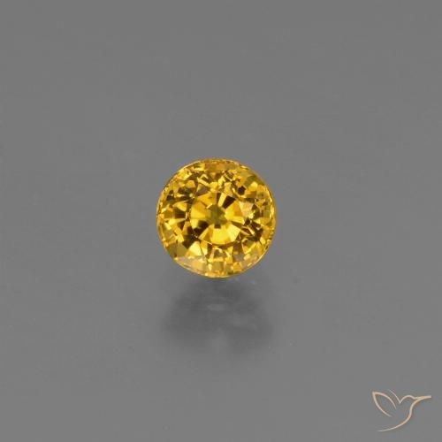 0.65ct 자연스러운 골든 사파이어, 둥근, VVS-VS