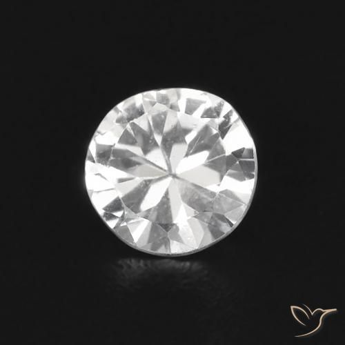 0.38ct 자연스러운 하얀색 사파이어, 둥근, VS