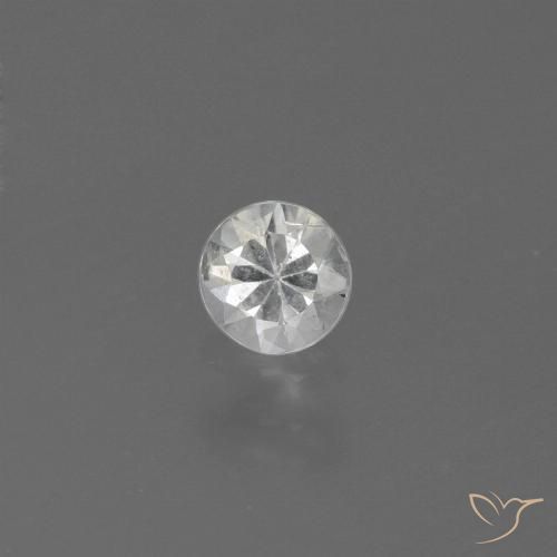 0.42ct 자연스러운 하얀색 사파이어, 둥근, VS