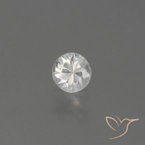 0.42캐럿 천연 하얀색 사파이어, 둥근, VS