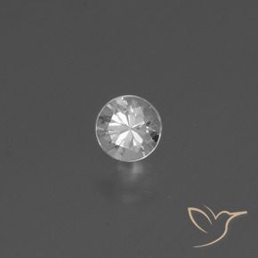 0.34캐럿 천연 하얀색 사파이어, 둥근, VS