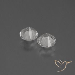 0.74캐럿 천연 하얀색 사파이어 보석, 둥근, VVS-VS