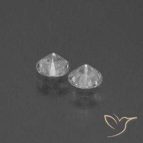 0.76캐럿 천연 하얀색 사파이어 보석, 둥근, VVS-VS