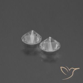 0.76캐럿 천연 하얀색 사파이어 보석, 둥근, VS