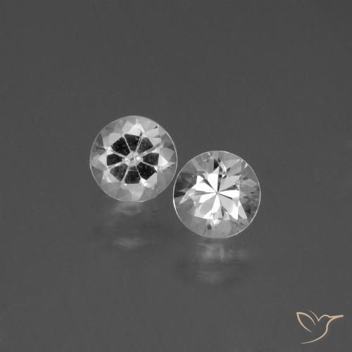 0.83ctw 자연스러운 하얀색 사파이어, 둥근, VVS-VS