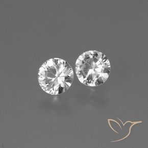 0.75캐럿 천연 클리어 화이트 사파이어 보석, 둥근, VS