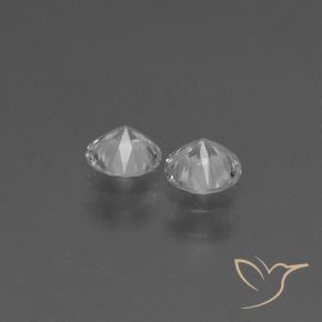 0.77캐럿 천연 하얀색 사파이어 보석, 둥근, VVS-VS