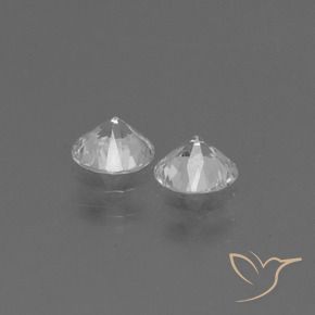 0.75캐럿 천연 클리어 화이트 사파이어 보석, 둥근, VVS-VS