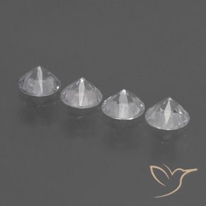 1.65캐럿 천연 클리어 화이트 사파이어 보석, 둥근, VVS-VS