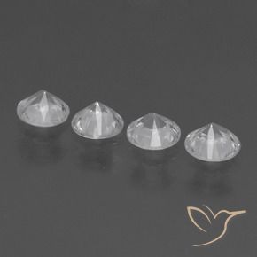 1.59캐럿 천연 하얀색 사파이어 보석, 둥근, VS