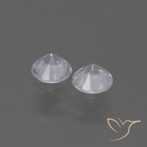 0.81캐럿 천연 하얀색 사파이어 보석, 둥근, VVS-VS