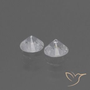 0.81캐럿 천연 클리어 화이트 사파이어 보석, 둥근, VVS-VS