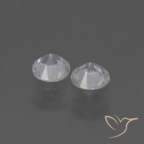 0.76캐럿 천연 클리어 화이트 사파이어 보석, 둥근, VVS-VS