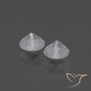 0.83캐럿 천연 하얀색 사파이어 보석, 둥근, VVS-VS
