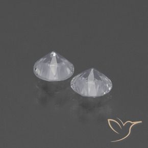 0.83캐럿 천연 하얀색 사파이어 보석, 둥근, VVS-VS