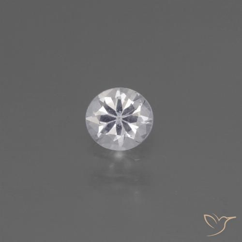 0.42ct 자연스러운 하얀색 사파이어, 둥근, VS