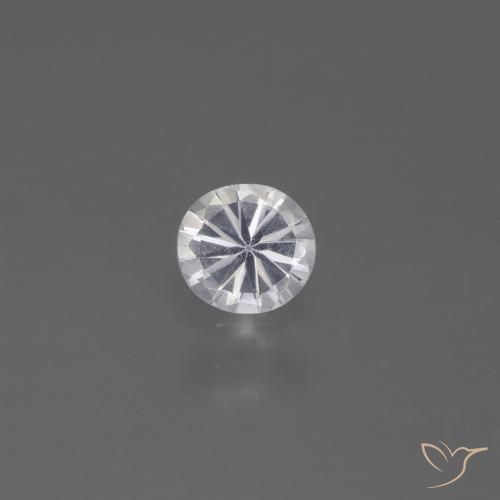 0.38ct 자연스러운 하얀색 사파이어, 둥근, VS