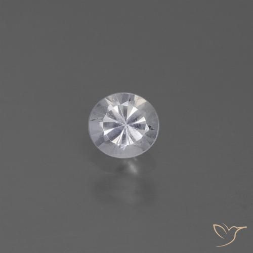 0.46ct 자연스러운 하얀색 사파이어, 둥근, VVS-VS