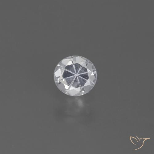 0.44ct 자연스러운 하얀색 사파이어, 둥근, VS