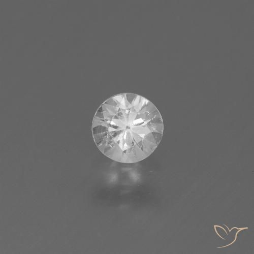 0.43ct 자연스러운 하얀색 사파이어, 둥근, VS